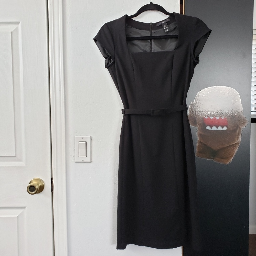 H&M Black Business Casual Belted Dress